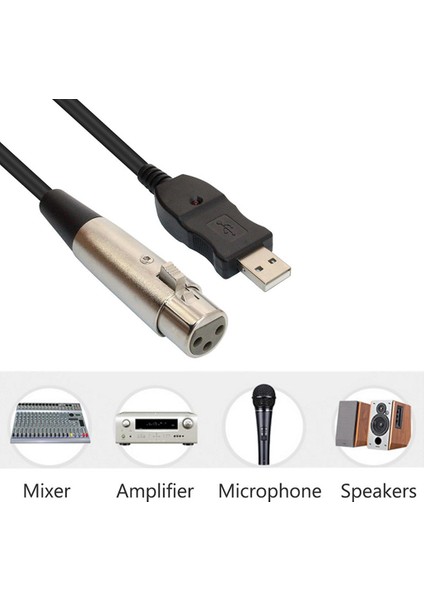 Tak ve Çalıştır Xlr Kadın USB Erkek Adaptörü Kablo Stüdyosu Ses Kablosu Kabloları (Yurt Dışından)