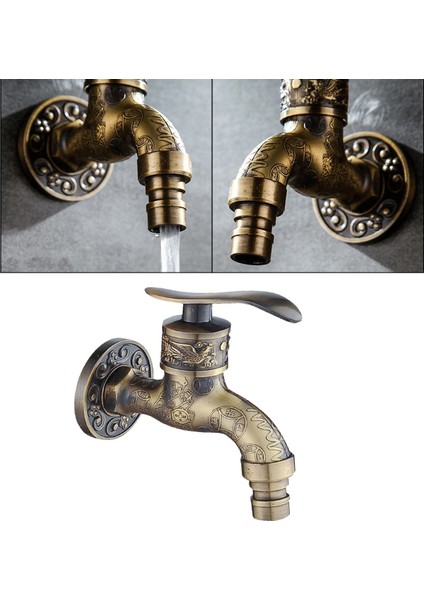 Antika Duvar Dağı Çinko Alaşım Bibcock Bahçe Musluk Açık Paspas Musluklar Bronz (Yurt Dışından) fiyatları