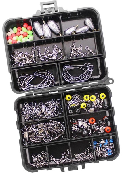 160 Adet Balıkçılık Aksesuarları Kiti Jig Hooks Batar Şife Snaps Balıkçılık Kutusu 160 Adet (Yurt Dışından)