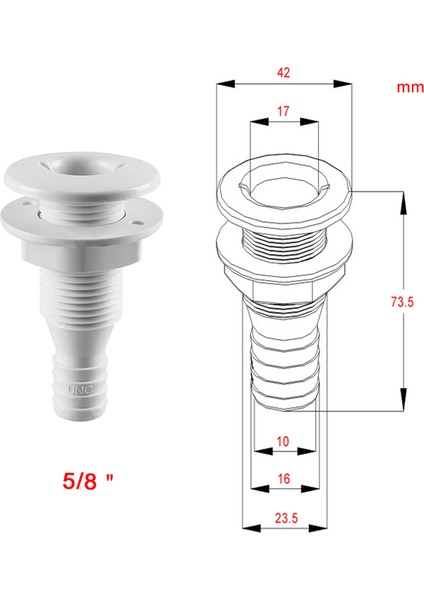5/8 "plastik Thru-Hull Sintine Pompa Tahliye Veya Havalandırma Hortumu Tekneler Için Uydurma 5 8 Inç (Yurt Dışından) indirimleri