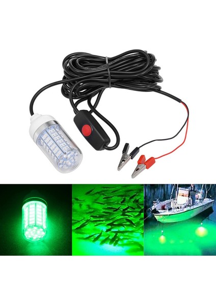 12 V 108LED Yeşil Dalgıç Sualtı Gece Balıkçılık Lambası Işık IP68 Çekmek (Yurt Dışından)