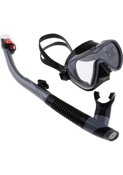 F Fityle Anti Sis Dalış Maskesi Şnorkel Seti Yüzme Gözlük Scuba Şnorkel Gri (Yurt Dışından)
