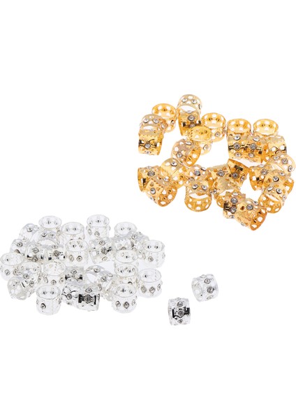 F Fityle 30 Adet Kristal Saç Manşetleri Alüminyum Dreadlock Boncuk Dıy Hairstyle Örgü Altın (Yurt Dışından) modelleri