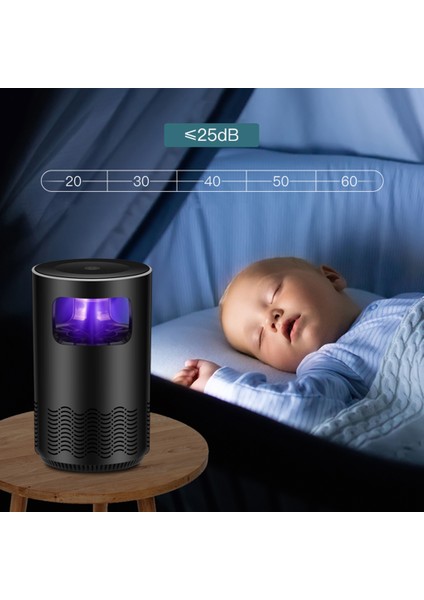 F Fityle Backdyard Için Elektrikli Zapper Sivrisinek Katil Lambası 11X18CM Siyah (Yurt Dışından)