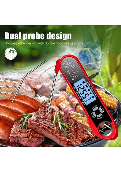 F Fityle Çift Problar Et Gıda Termometre Yemek Anında Okuma Dijital Termometre (Yurt Dışından) fiyatları