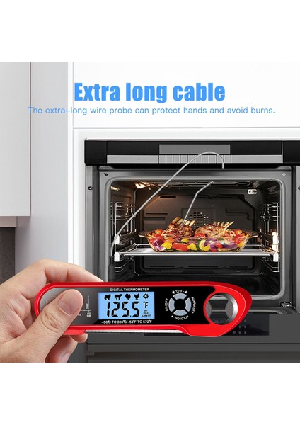 F Fityle Çift Problar Et Gıda Termometre Yemek Anında Okuma Dijital Termometre (Yurt Dışından) modelleri