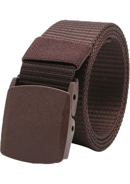 F Fityle Açık Nefes Erkekler Naylon Bel Kemeri Slayt Toka Kahve (Yurt Dışından)