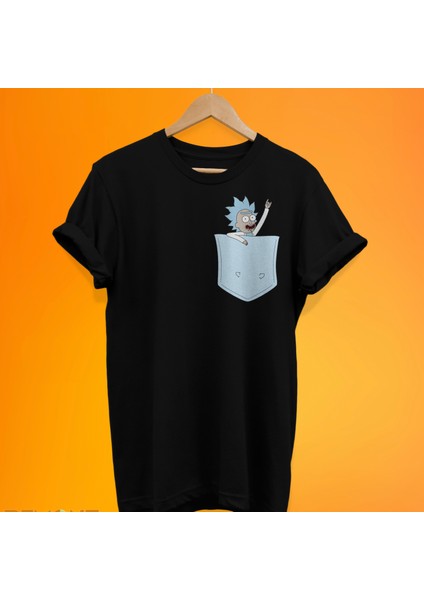 Rick Cep Baskılı %100 Pamuk Oversize T-Shirt Büyük Beden Tişört