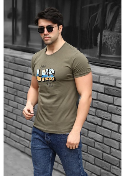 Lns Baskılı Regular Fit Pamuklu T-Shirt AC-Y38350LNS