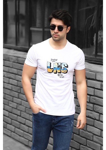 Lns Baskılı Regular Fit Pamuklu T-Shirt AC-Y38350LNS