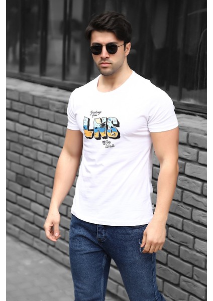 Lns Baskılı Regular Fit Pamuklu T-Shirt AC-Y38350LNS