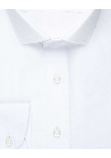 Slim Fit Armür Desenli Beyaz Erkek Gömlek fiyatları
