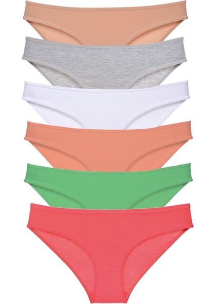 6 Adet Süper Eko Set Likralı Kadın Slip Külot Renk 6