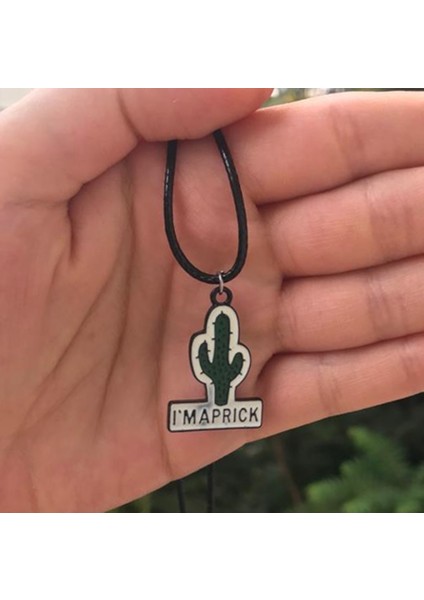 Kaktüs Bitki Suni Deri Ipli Renkli Unisex Metal Kolye PYTKK0LYE00131