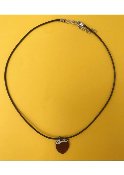 Kalp Suni Deri Ipli Renkli Unisex Metal Kolye PYTKK0LYE00132