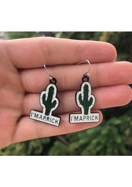 Kaktüs Bitki Renkli Unisex Metal Küpe PYTKKP0092 fiyatları