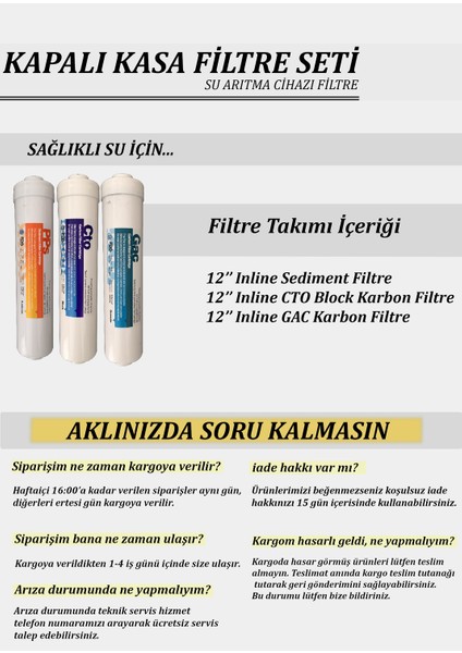 Kapalı Kasa Inline Ön Filtre Takımı