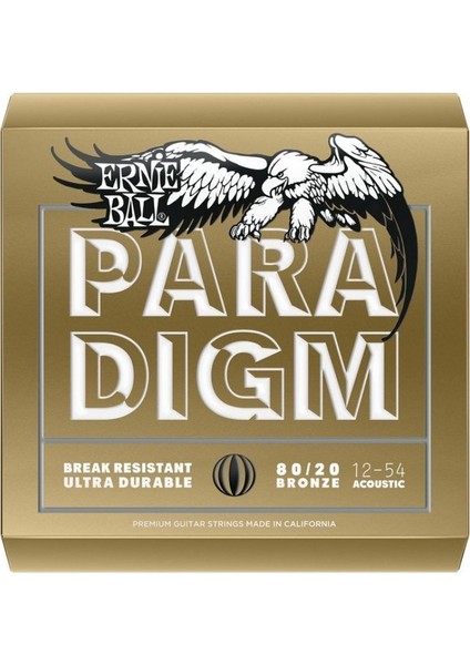 Ernıe Ball P02086 Paradigm Medium Light 80/20 Bronz 12-54 Akustik Gitar Tel Seti