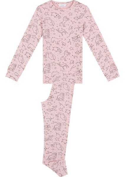 Pembe Kız Çocuk Zodiac 2li Pijama Takımı
