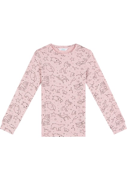 Pembe Kız Çocuk Zodiac 2li Pijama Takımı