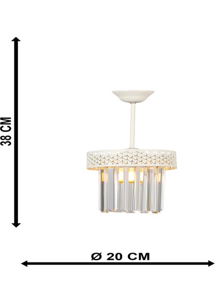 Lux Şeritli Kristal Tekli Beyaz Avize fırsatları