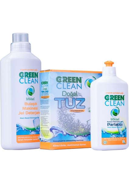 Bulaşık Makinesi Jel Deterjan 1 Lt. + Tuz 1,5 Kg. Parlatıcı 500 Ml. 3' Lü Set