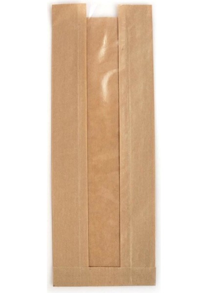 Kese Kağıdı Çizgili Şamua Kraft Pencereli 15 x 33 1 kg