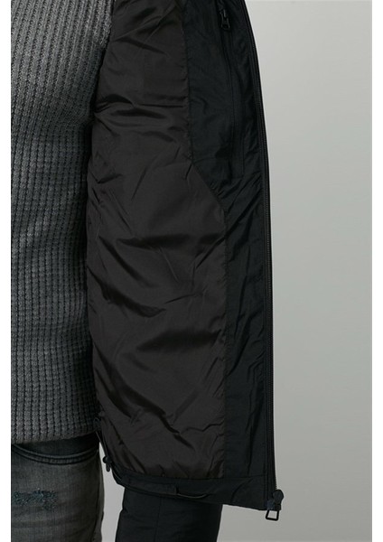 Nolan Coat Erkek Şişme Mont Parka Siyah V8