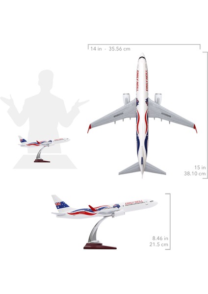 1:100 Boeing 737-800 Avustralya Tasarımlı Uçak Maketi, 1/100 Ölçek Model Uçak, Havacılık Meraklıları Için Hediye, Koleksiyoner Hediyesi