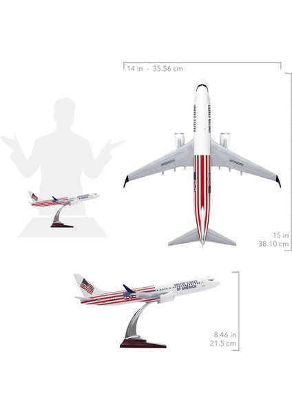 1:100 Boeing 737-800 Abd Tasarımlı Uçak Maketi, 1/100 Ölçek Model Uçak, Havacılık Meraklıları Için Hediye, Koleksiyoner Hediyesi