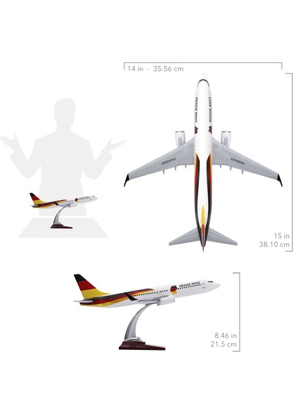 1:100 Boeing 737-800 Almanya Tasarımlı Uçak Maketi, 1/100 Ölçek Model Uçak, Havacılık Meraklıları Için Hediye, Koleksiyoner Hediyesi