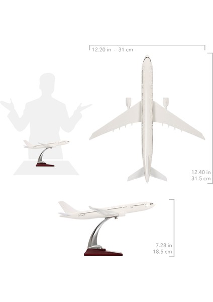 Airbus A330-300 Model Uçak, Beyaz Renkli Uçak Maketi