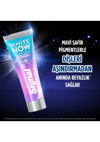 Diş Macunu  White Now Glossy Shine Anında Beyazlık +3 Kat Işıltı 75 ML