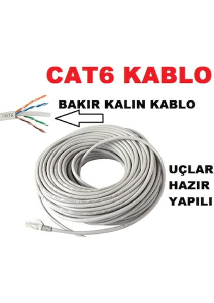 Cat6 Kalın Bakır Internet Kablo 70 Metre