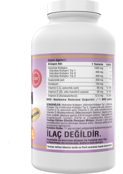 Collagen Kollajen 1000 Mg Tip 1-2-3 Vitamin C -300 Tablet fiyatları