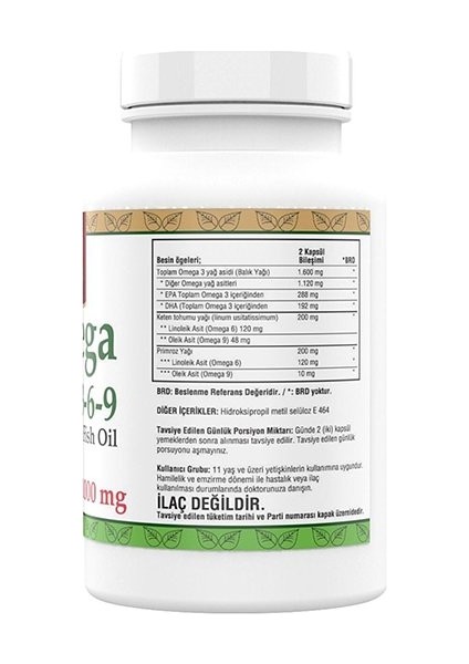 Omega 3-6-9 Fish Oil 1000MG 200 Softgels fiyatları