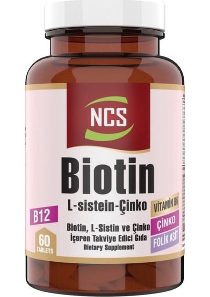 Biotin 2500 Mcg L Sistein Çinko 60 Tablet