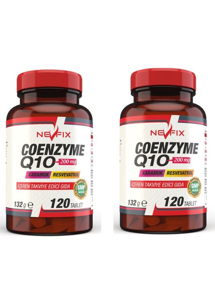 Nevfix Coenzyme Q10 200 Mg Koenzim Q10 120 Tablet 2 Kutu