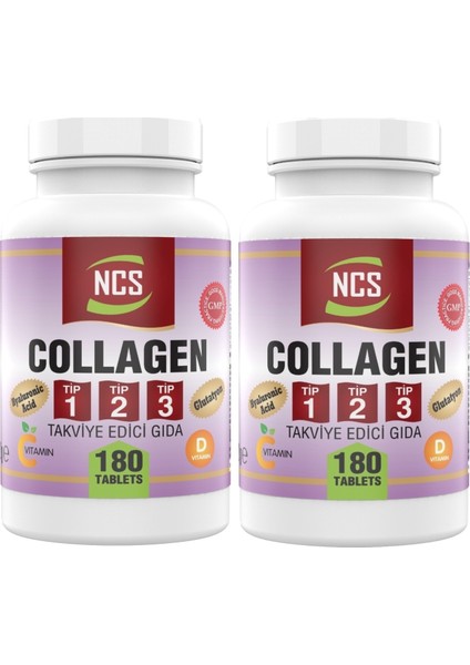 Kollajen Tip 1-2-3 Hyaluronic Acid 180 Tablet 2 Kutu
