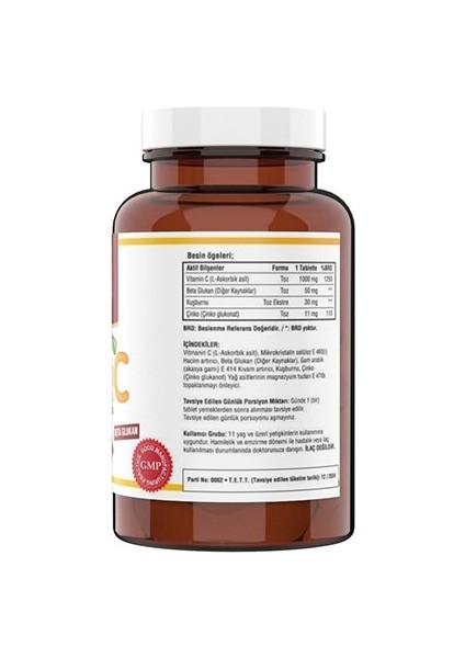 C Vitamini 1000 Mg Beta Glucan Zinc ROSE120 Tablet 2 Kutu modelleri