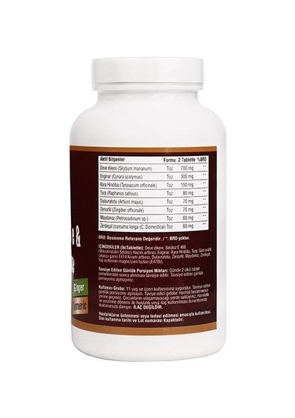 Milk Thistle Artichoke Zerdeçal Karahindiba 90 Tablet 2 Kutu