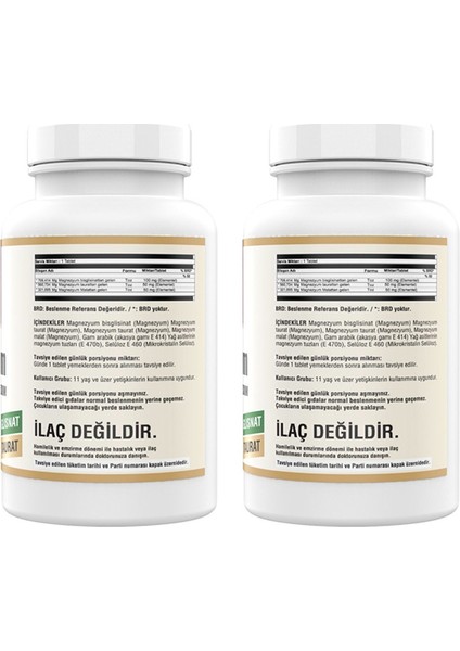 Magnesium 200 Mg Malat Taurat Glisinat 90 Tablet 2 Kutu fiyatları