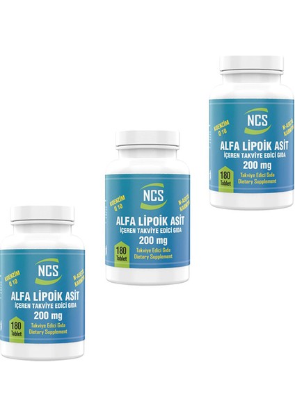 L-Carnitine Alpha Lipoic Acid Koenzim Q10 180 Tablet 3 Kutu