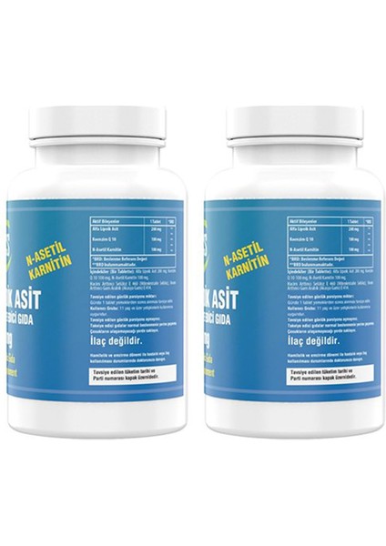 L-Carnitine Alpha Lipoic Acid Koenzim Q10 180 Tablet 3 Kutu