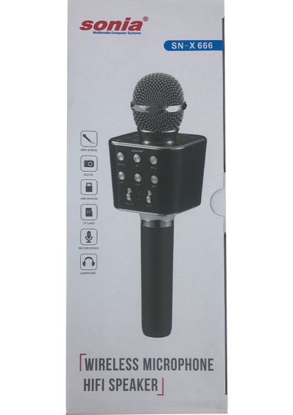 SN-X666 Microphone Kablosuz Hoparlör - Speaker