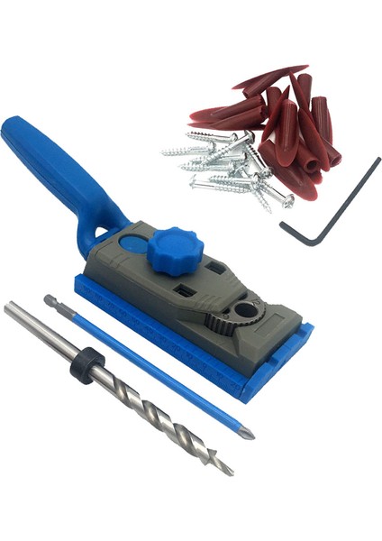 F Fityle Mini Cep Delik Jig Kiti Ortak Aracı Ağaç Işleme Eğik Matkap Kılavuzu Bits Set