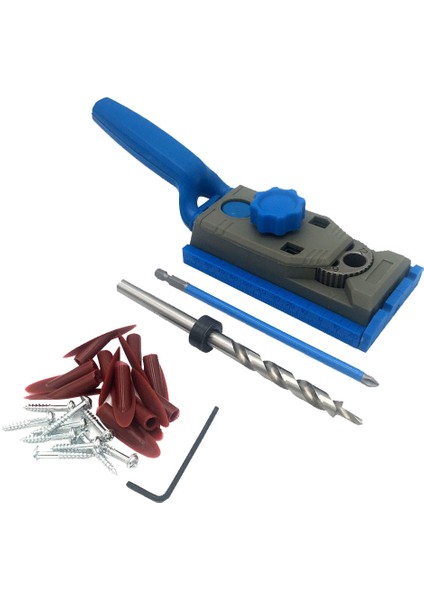 F Fityle Mini Cep Delik Jig Kiti Ortak Aracı Ağaç Işleme Eğik Matkap Kılavuzu Bits Set