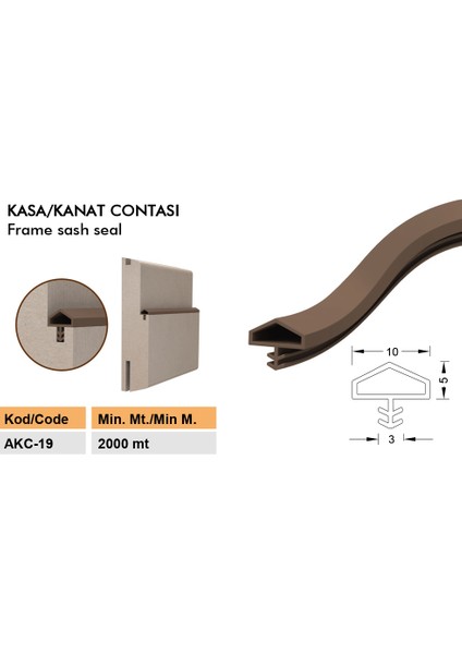 Ortadan Tırnaklı Çatı Fitil 10 mm Ahşap Amerikan Panel Kapı Fitili 100 M Kahve