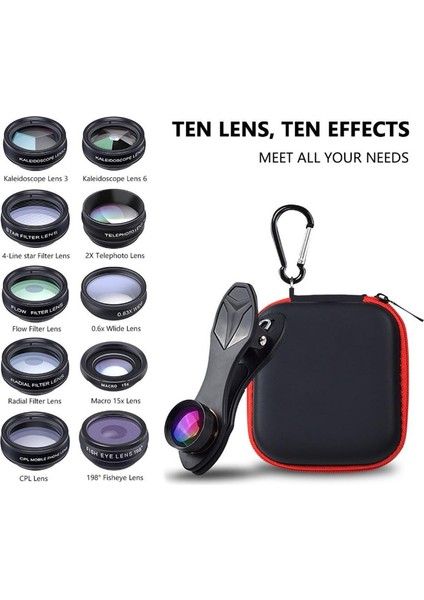 F Fityle 10 In 1 Telefon Kamera Lens Kiti Makro Radyal Çoğu Telefon Akıllı Telefonlar Kamera Için (Yurt Dışından) fırsatları