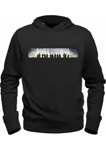 Band Of Brothers Resimli Siyah Sweatshirt